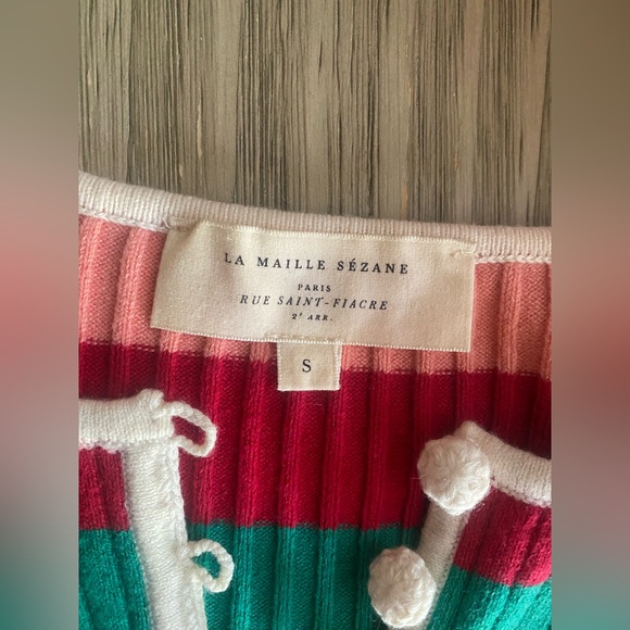 La Maille Sezane Striped Long Dress Wool Blend Multicolored Sz Small - Picture 7 of 13